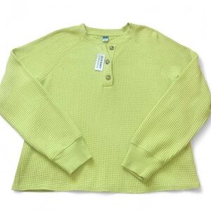 Old Navy Oversized Waffle Henley Top